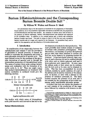 Barium 2-Ketolactobionate and the Corresponding Barium Bromide Double Salt *2