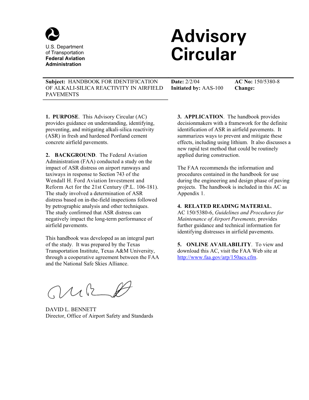 Handbook for Identification of Alkali-Silica Reactivity in Airfield Pavement