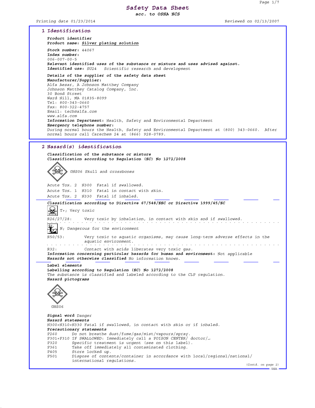 Safety Data Sheet Acc