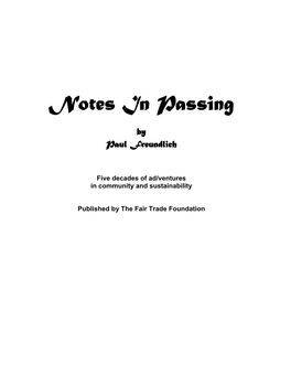 Notes in Passing