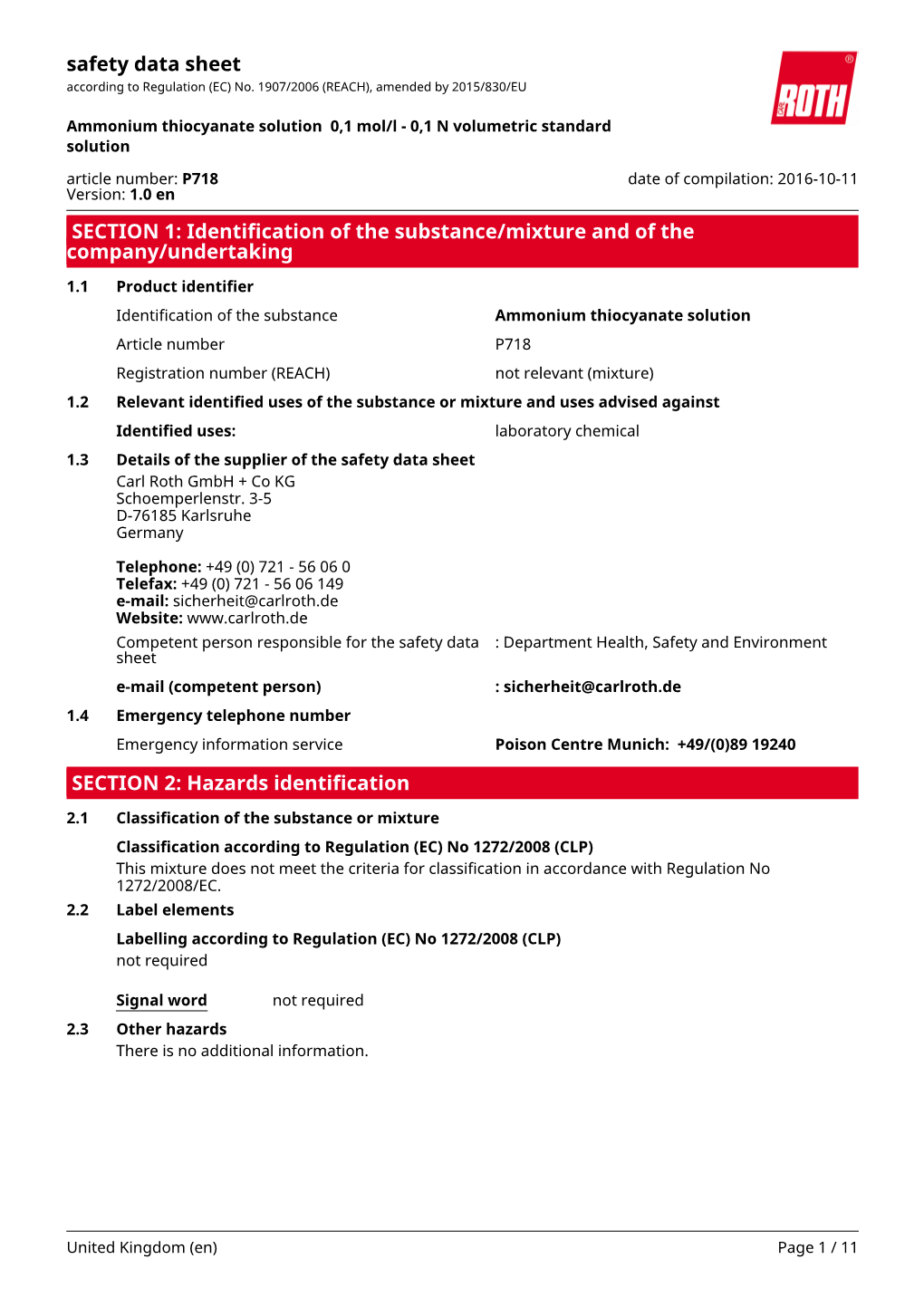 Ammonium Thiocyanate Solution