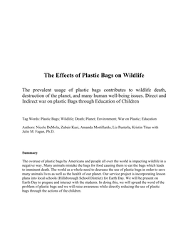 The Effects of Plastic Bags on Wildlife