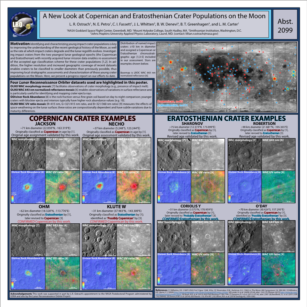 A New Look at Copernican and Eratosthenian Crater Populations on the Moon L