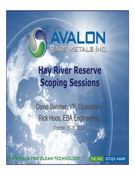 Hay River Reserve Scoping Sessions