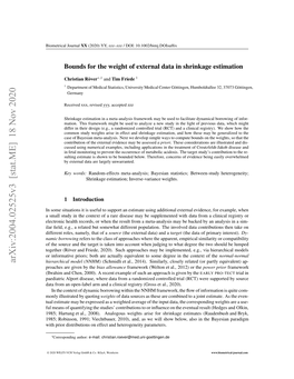 Bounds for the Weight of External Data in Shrinkage Estimation