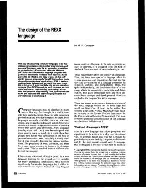 The Design of the REXX Language