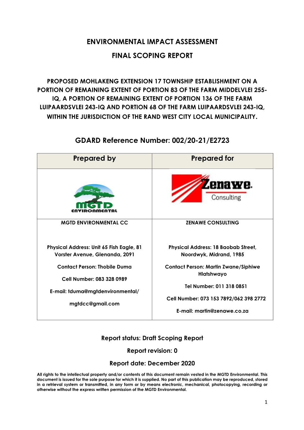 Environmental Impact Assessment Final Scoping Report