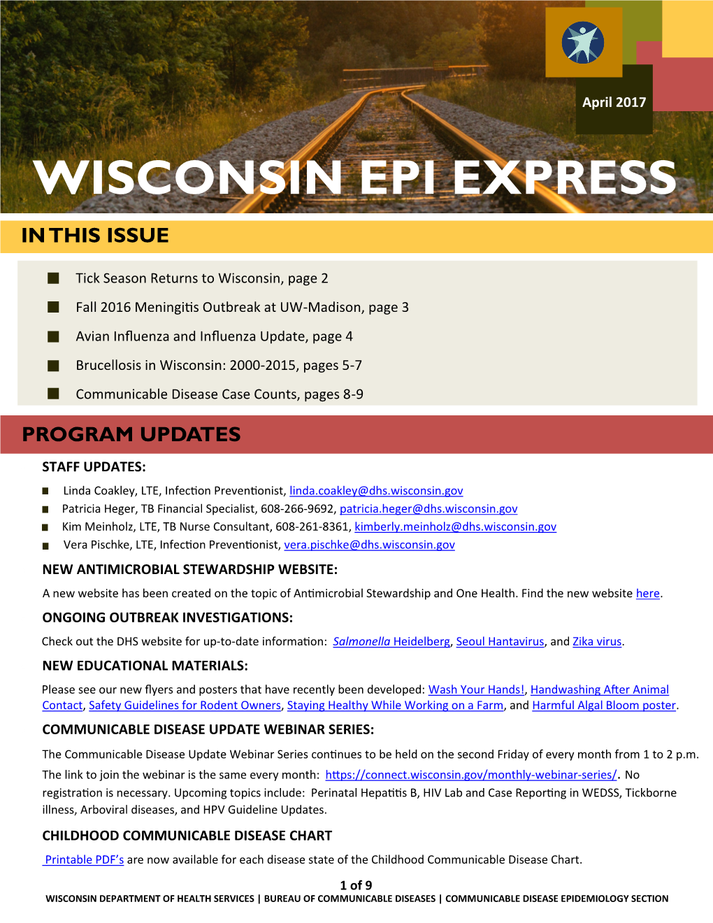 Wisconsin Epi Express in This Issue