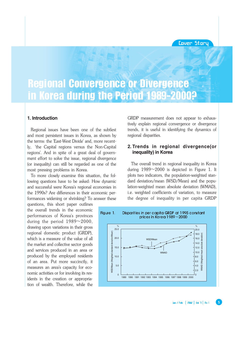 1. Introduction 2. Trends in Regional Divergence(Or Inequality) in Korea
