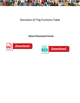Derivative of Trig Functions Table