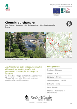 Chemin Du Chanvre Sud Creuse – Aubusson – Lac De Vassivière - Saint-Oradoux-Près- Crocq