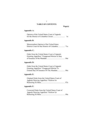 Appendix A: Opinion of the United States Court of Appeals for the District of Columbia Circuit