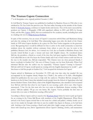 The Truman Capote Connection 7Th in the Keepsakes Series, Originally Published November 2, 2006