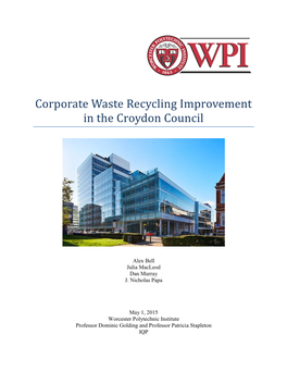 Corporate Waste Recycling Improvement in the Croydon Council
