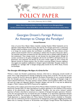 Georgian Dream's Foreign Policies: an Attempt to Change the Paradigm?