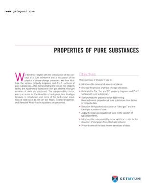Properties of Pure Substances