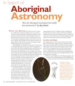 Aboriginal Astronomy Were the Aboriginal Australians the World's First Astronomers? by Ray Norris