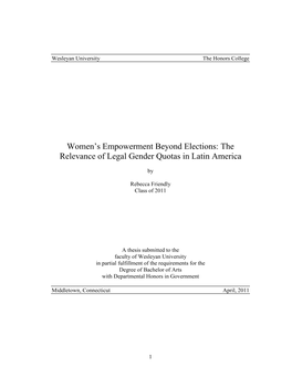 Women's Empowerment Beyond Elections