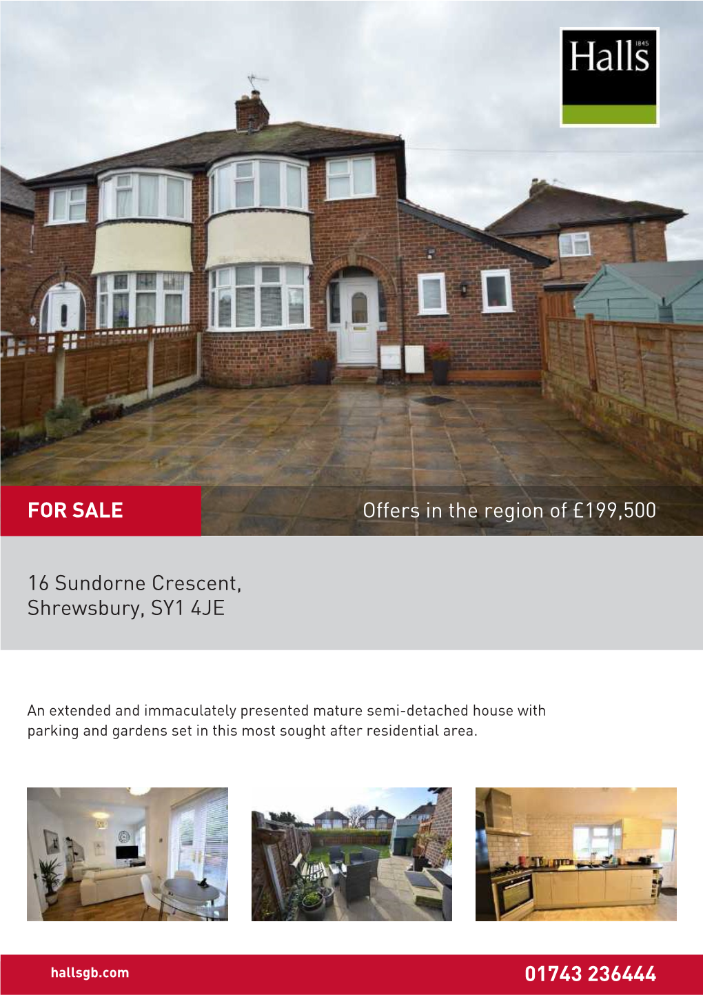 16 Sundorne Crescent, Shrewsbury, SY1 4JE 01743 236444 Offers In