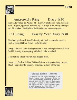 Through the Years with Ambrose Ely Ring, 1930