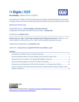 H-Diplo/ISSF Roundtable, Vol. 7, No. 4 (2014)