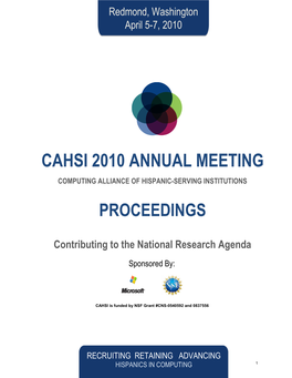 Cahsi 2010 Annual Meeting