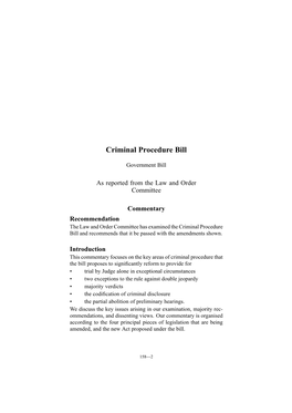 Criminal Procedure Bill