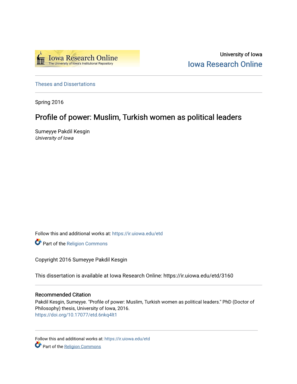 Muslim, Turkish Women As Political Leaders