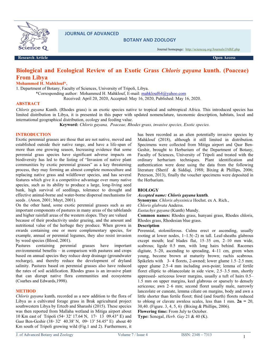 Preliminary Survey on the Bushmeat Sector in Nord-Ubangi