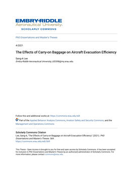 The Effects of Carry-On Baggage on Aircraft Evacuation Efficiency