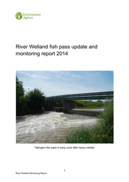 River Welland Fish Pass Update and Monitoring Report 2014