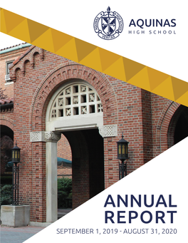 Annual Report September 1, 2019 - August 31, 2020 Welcome from the Principal