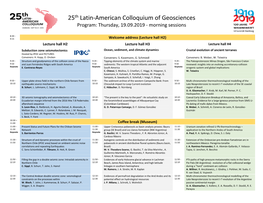 25Th Latin-American Colloquium of Geosciences
