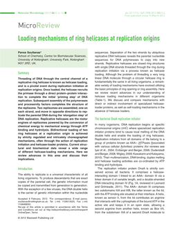Loading Mechanisms of Ring Helicases at Replication Originsmmi 8012 6..16