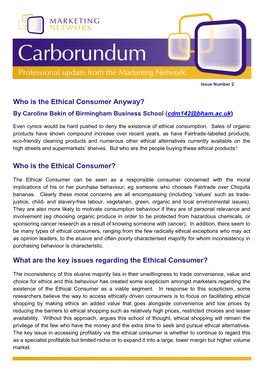What Are the Key Issues Regarding the Ethical Consumer?