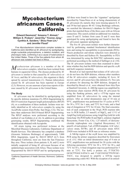 Mycobacterium Africanum