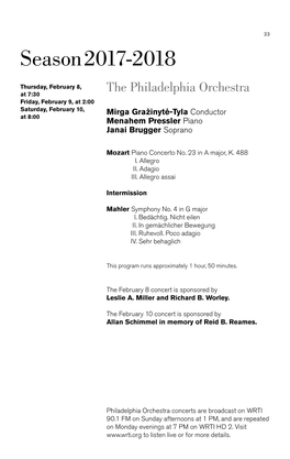 Mozart and Mahler Program Notes