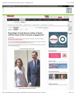 King Felipe VI and Queen Letizia of Spain Visit Pope - Hellomagazine.Com 7/1/14, 4:05 PM