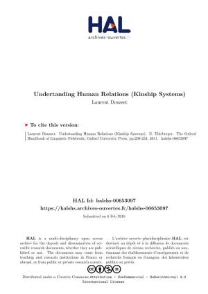 Undertanding Human Relations (Kinship Systems) Laurent Dousset