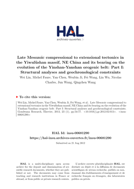 Late Mesozoic Compressional to Extensional Tectonics in The
