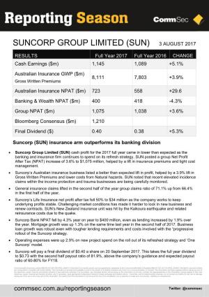Suncorp Group Limited (Sun) 3 August 2017