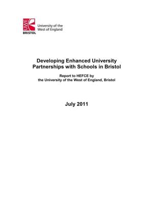 Developing Enhanced University Partnerships with Schools in Bristol