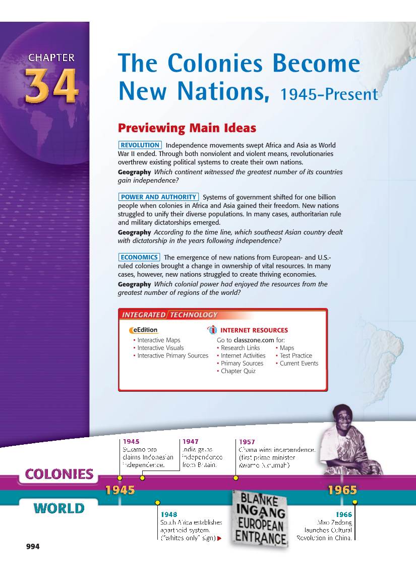 The Colonies Become New Nations, 1945-Present