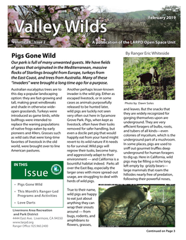 Valley Wilds Volume 28 | Issue 2 a Publication of the LARPD Open Space Unit