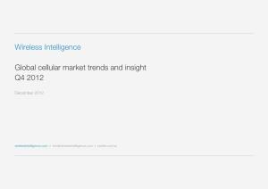 Wireless Intelligence Global Cellular Market Trends and Insight Q4 2012