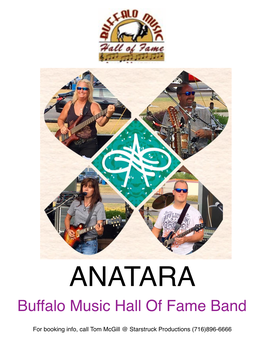 ANATARA Buffalo Music Hall of Fame Band