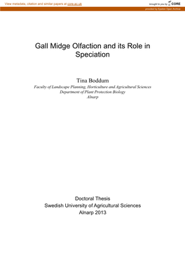 Gall Midge Olfaction and Its Role in Speciation