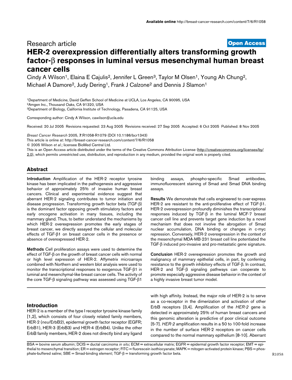 HER-2 Overexpression Differentially Alters