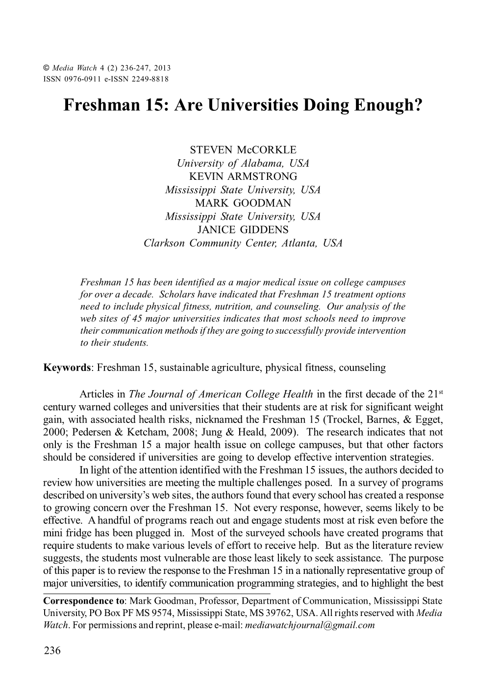 Freshman 15: Are Universities Doing Enough?