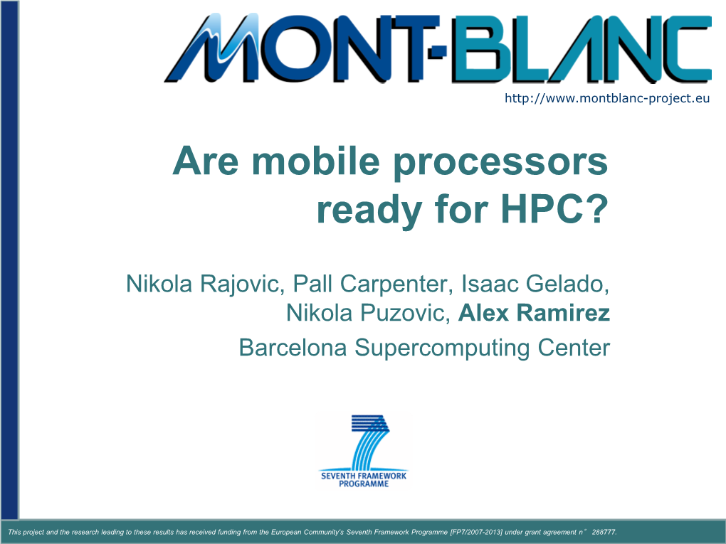 Are Mobile Processors Ready for HPC?